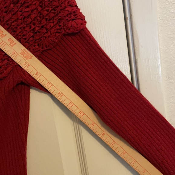 IZ Byer California red tunic sweater size Medium 3/4 sleeves - Picture 11 of 11